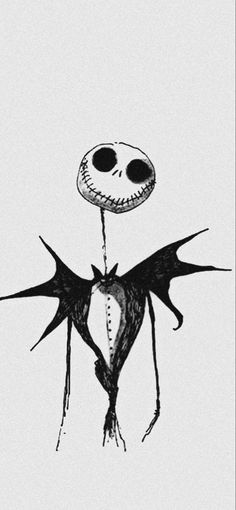 a drawing of jack skellingy from the nightmare before he fell down on it