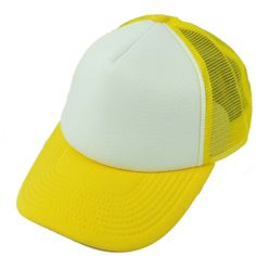 This hat features blank foam panel on front. This hat contains adjustable snapback closure. Officially Licensed Product. Yellow Adjustable Trucker Hat, Yellow Adjustable Visor Snapback Hat, Yellow Sports Trucker Hat With Curved Brim, Yellow Baseball Cap For Baseball Season, Yellow Trucker Hat With Flat Bill, Yellow Trucker Baseball Cap, Yellow Trucker Hat Baseball Cap For Streetwear, Yellow Trucker Hat For Sports, Adjustable Blank Snapback Baseball Cap