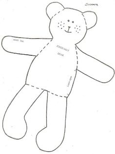 a drawing of a teddy bear made out of paper