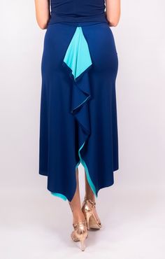 Fitted Asymmetrical Blue Bottoms, Blue Asymmetrical Maxi Skirt For Party, Blue Fitted Skirt With Asymmetrical Hem, Blue Stretch Maxi Skirt For Party, Summer Dance Skirt In Blue, Blue Stretch Asymmetrical Skirt, Blue Asymmetrical Flowy Wrap Skirt, Blue Summer Dance Skirt, Blue Summer Skirt For Dance