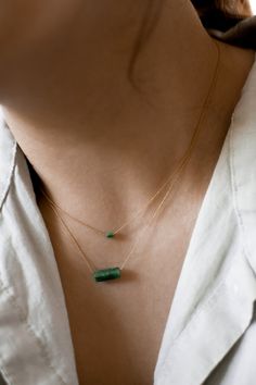 "𝗘𝗮𝘀𝘆 𝗧𝗼 𝗦𝘁𝘆𝗹𝗲, 𝗠𝗮𝗱𝗲 𝗧𝗼 𝗟𝗮𝘀𝘁 Our dainty jade gemstone necklaces are easy to layer and ready to be worn on repeat! Created to last a lifetime, these necklaces will remain evergreen even as the years and trends come and go. 𝗠𝗮𝘁𝗲𝗿𝗶𝗮𝗹𝘀 𝗪𝗲 𝗨𝘀𝗲 This necklace is made entirely with sturdy 14k yellow gold filled or sterling silver pieces and a genuine gemstone pendant. It is safe to wear in the shower, but we recommend avoiding prolonged exposure to chemicals like chlor Gemstone Bar Necklace, Jade Pendant Necklace, Sterling Necklace, Jade Gemstone, Gemstone Necklaces, Sterling Necklaces, Solid Gold Earrings, Dainty Chain, Jade Necklace