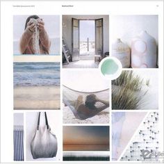 a collage of photos with white and green accents