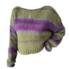 Cozy Striped Sweater Indulge in ultimate comfort with our Cozy Striped Sweater. Made from high-quality materials, this sweater will keep you warm while showcasing your elegant style. The classic striped pattern adds a touch of sophistication, making... Summer Y2k Outfits, Purple Outfit, Artsy Outfit, Y2k Fairy, Trendy Streetwear, Y2k Outfits, Sweater Gift, Fairy Grunge, Striped Sweater