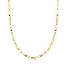 Roberto Coin 18kt Yellow Gold Paper Clip Link Necklace. 22" | Ross-Simons Roberto Coin Jewelry, City Of Gold, Paperclip Necklace, Roberto Coin, Buy Necklace, Necklace Design, Natural Gold, Gold Paper, Coin Jewelry