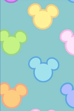 mickey mouse wallpaper with different colors and shapes