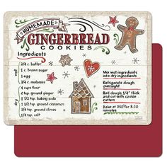 a card with gingerbread cookies on it