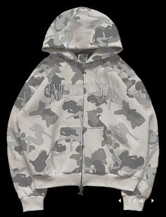 Snow Camo, Cute Jumpers, Zipper Sweater, Camo Hoodie, Korean Casual, Zippered Sweater, Hoodie Coat, Blue Camo