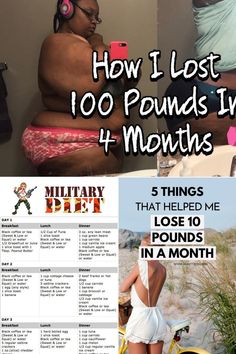 an image of a woman with headphones on and text overlay that reads how i lost 100 pounds in 4 months