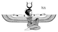 Goddess Of Healing Tattoo, Iris Egyptian Goddess Tattoo, Egyptian Women Tattoo, Egypt Mythology Tattoo, Egyptian Wings Tattoo, Egyptian Mythology Tattoo, Ancient Egyptian Tattoo, Ma'at Tattoo, Eygptain Tattoos