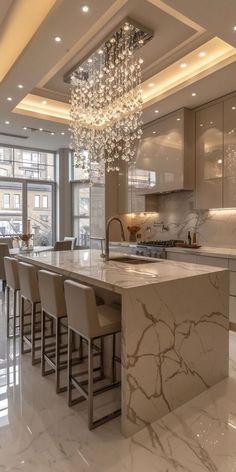 Kitchen decoration French Villa Kitchen, Kitchen Styles 2024, Elegant Kitchen Island, Modern Kitchen Room, Luxury Kitchen Island, Fancy Kitchens