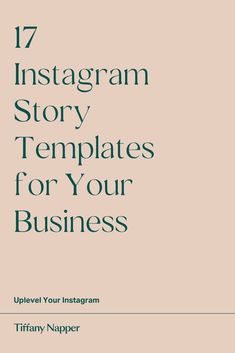 the cover of an instagramr story templates for your business, with text that reads