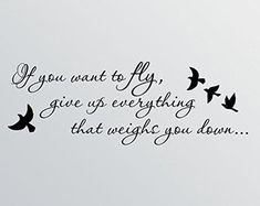 birds flying in the sky with an inspirational quote on it's wall decal