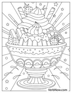 an ice cream sundae coloring page