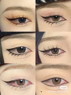 Makeup Ala Korea, Asian Makeup Tutorials, Mekap Mata, Anime Eye Makeup, Gyaru Makeup, Doll Eye Makeup, Cute Eye Makeup