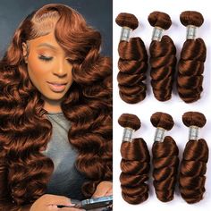 Brand Name Lumiere Hair Hair Type #4 Brown Loose Wave 3 Bundles Deal Material 100% Human Hair(10A Grade), Cut from One Hair Donor Weight Bundles 95-100g, Closure 40-50g, Frontal 60-70g Weft Double Machine Weft Advantage No Shedding,Tangle Free, Soft, Bouncy Hair Texture Human Hair?Bundles?Deal Dyed/Restyled Yes, Can Be Dyed Or Bleached Hair Length 8inch-40inch are available, Very Soft, Healthy and thick Payment Accept Debit/Credit Card or PayPal or Klarna pay in 4 Contact Us Email: service@lumie Hair Bundle Deals, Chocolate Brown Hair, Bouncy Hair, Straight Hair Bundles, Hair Tape, Drawstring Ponytail, Pixie Cut Wig, Human Hair Bundles, Ombre Wigs