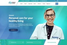 an image of a woman doctor on the front page of a health care landing page