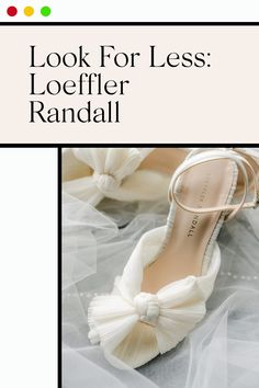 a pair of shoes that are on top of a white sheet with the words, look for less loeffer randali