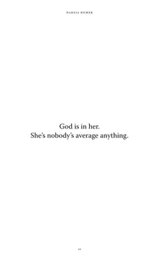 an image of a book with the title god is in her she's nobody's average anything