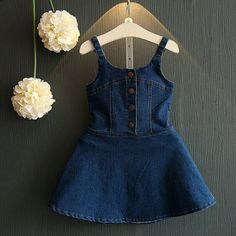 Girls Jean Dress, Overalls Jeans, Backless Dresses, Dress Children, Kids Overalls, Baby Dress Design, Kids Designer Dresses, Baby Vest