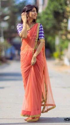 Matching Ideas, Elegant Sarees, Plain Saree, Simple Sarees, Photography Editorial, Salwar Kamiz, Saree Photoshoot, Stylish Photo Pose