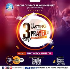 an ad for 3 fasting and prayer days