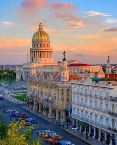 an aerial view of the capitol building in washington, d c at sunset or dawn