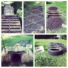 there are many different types of tires in the yard