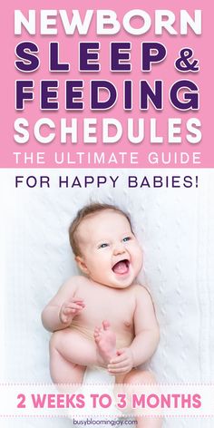 newborn sleep and feeding schedule for the baby to 3 months old, with text overlay