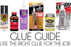 glue guide use the right glue for the job - click here to see more information