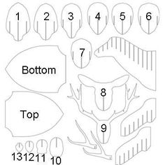 the top and bottom parts of a sewing pattern, with numbers on each one side