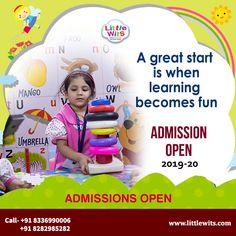 Little Wits Admission Open 2019-20 . Your little one is taking their first step into the world of education, and understandably, you will find yourself a little anxious in finding the best School for your Kids. Little wits is welcoming you to the world of comfort for your Child with parental guidance and all the relevant facilities. For more details contact: 8336990006 / 8282985282. Admission Post, Poster Design Kids, School Post, School Exhibition, Student Posters, Flyers Template