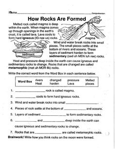 the worksheet for rocks are formed