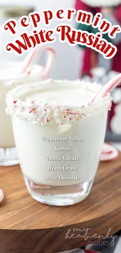 peppermint white russian Peppermint White Russian Recipe, Peppermint White Russian, White Russian Drink, White Russian Recipe, Peppermint Cocktail, Peppermint Vodka, White Russian Recipes, Christmas Cocktails Easy, Christmas Drinks Alcohol Recipes