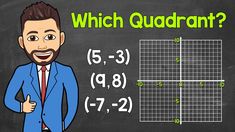 a man is standing in front of a blackboard with graph paper on it and the words which quadrant?