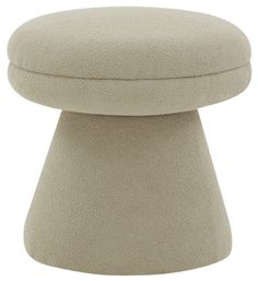 a beige stool with a round foot rest