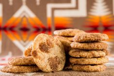 a stack of cookies sitting on top of a table