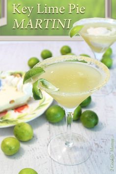 the key lime pie martini is ready to be served