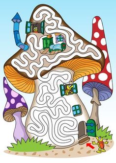 a mushroom maze is shown in this cartoon