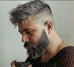 Side Fade, Beard Images, Short Hair With Beard, Beard And Mustache Styles, Older Mens Hairstyles, Grey Hair Men