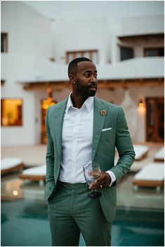 Male Wedding Guest Outfit, Male Attire, Green Suit Men, Wedding Guest Suits, Cocktail Attire Men, Male Wedding, Elegant Suit, Mens Wedding Attire, Groom Wedding Attire