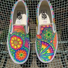 HAND PAINTED VANS Custom Vans Slip on Shoes Original Hand - Etsy Vans Painted Shoes Ideas, Custom Vans Slip On, Custom Slip On Vans, Sharpie Shoes, Hand Painted Vans, Shoe Painting, Sneakers Art, Vans Custom, Vans Slip On Shoes