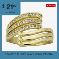 Ring Style: Bypass Rings, BandsFeatures: In A Gift Box, Nickel FreeStone Cut: RoundStone Millimeter Measurement: 1.2 Mm Width, 1.2 Mm LengthMetal Color: Gold ToneRing Gallery Height: 22.5mmRing Top Length: 21.3mmBand Width: 3mmCare: Wipe CleanStone Type: 39 CrystalMetal: 14k Gold Over BrassCountry of Origin: Imported Bypass Rings, Rings Bands, Bypass Ring, Ring Style, Jewellery And Watches, Fashion Rings, Watch Bands, Band Rings, Gift Box