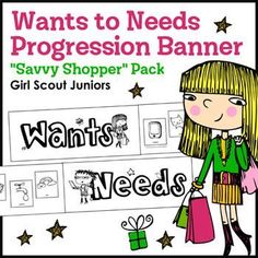 a girl holding shopping bags with the words wants to needs progression banner