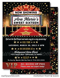 Roll out the red carpet with our VIP A Star is Born Movie Star Themed Birthday Party Invitation Set! 🎬✨ Perfect for a Hollywood-inspired celebration, featuring luxurious designs and Name in Lights motifs. Includes printed invites, thank you cards, and envelopes. Make your guest of honor feel like a star! 🌟🎉