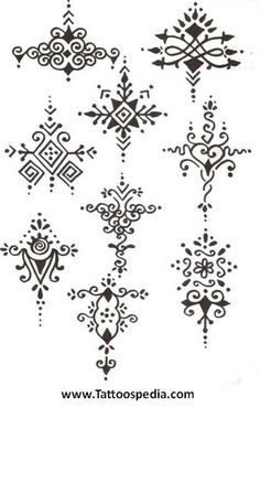 some black and white designs on a white background