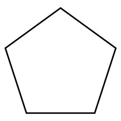 a black and white drawing of a hexagonal pentagon with one side facing the viewer