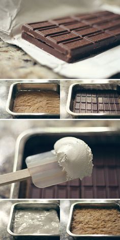 chocolate bars and ice cream are being made