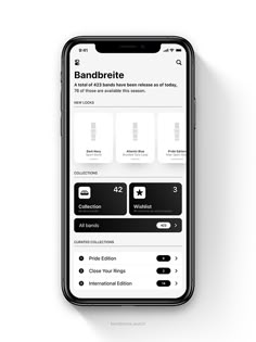 an iphone with the bandbrite app displayed on it