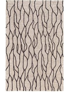 an area rug with black lines on it