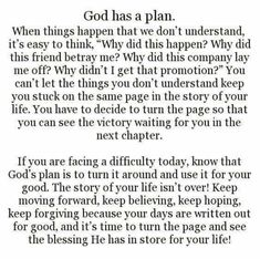 an open book with the words god has a plan